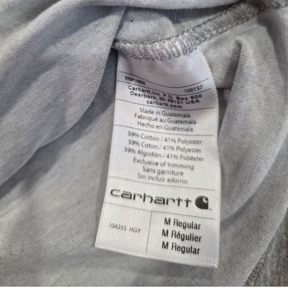 Carhartt Gray Force Relaxed Fit Midweight Long-Sleeve Quarter-Zip T-Shirt M - Picture 5 of 5